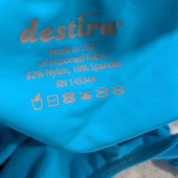 NEW $79 Destira TEAM Competition Gymnastics Leotard SCRUNCHIE Seattle Teal SMALL - Picture 3 of 5